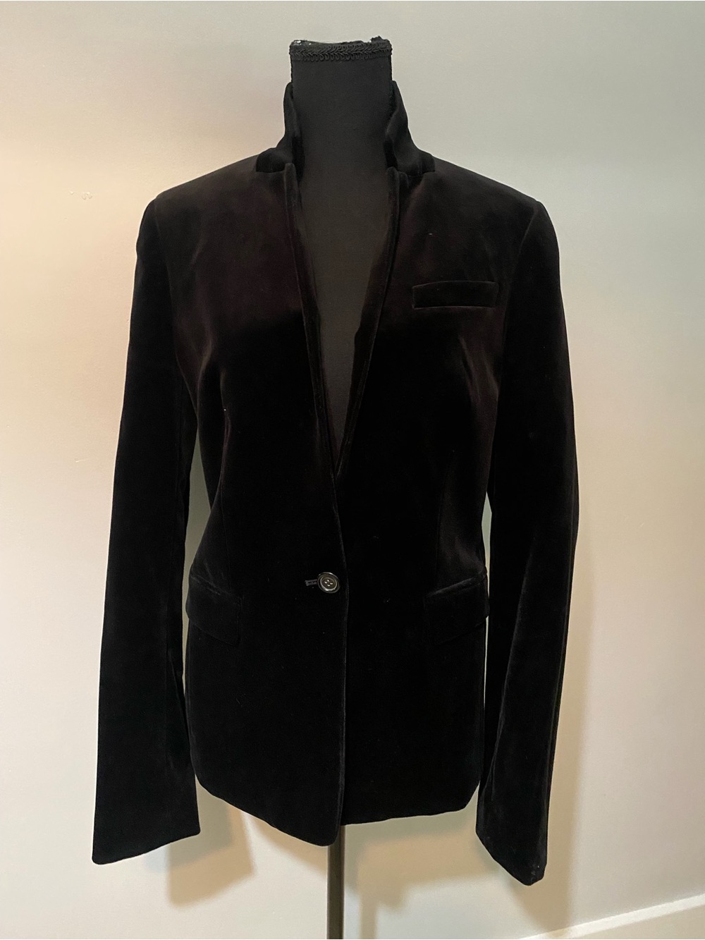J. Crew Black Velvet Single-Button Suit Jacket